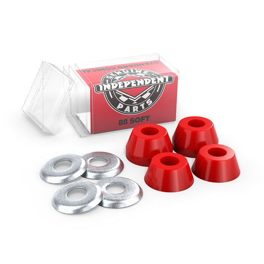 Independent Standard Conical Cushions Soft 88a Red Skateboard Truck Bushings - Bow Shock Marketplace
