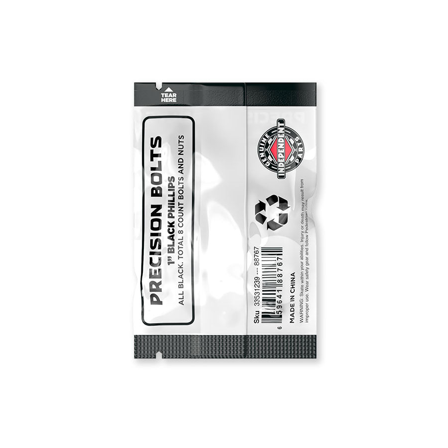 Independent Truck Co. Genuine Parts 1" Black Skateboard Mounting Hardware - Bow Shock Marketplace