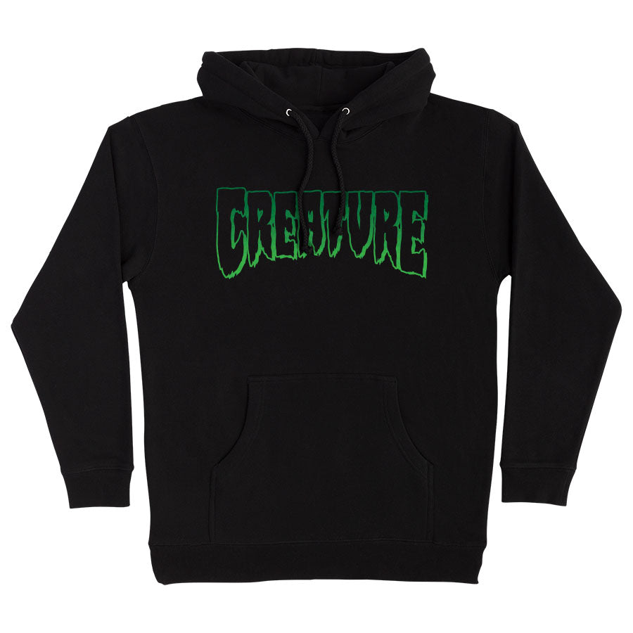 Creature Logo Outline Pullover Heavyweight Hooded Sweatshirt - Bow Shock Marketplace