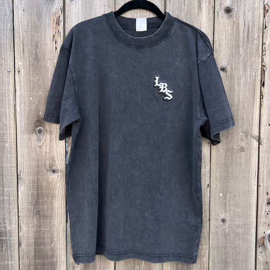 Long Beach Skate Co LBS Long Side Vintage Black Oversized S/s Shirt