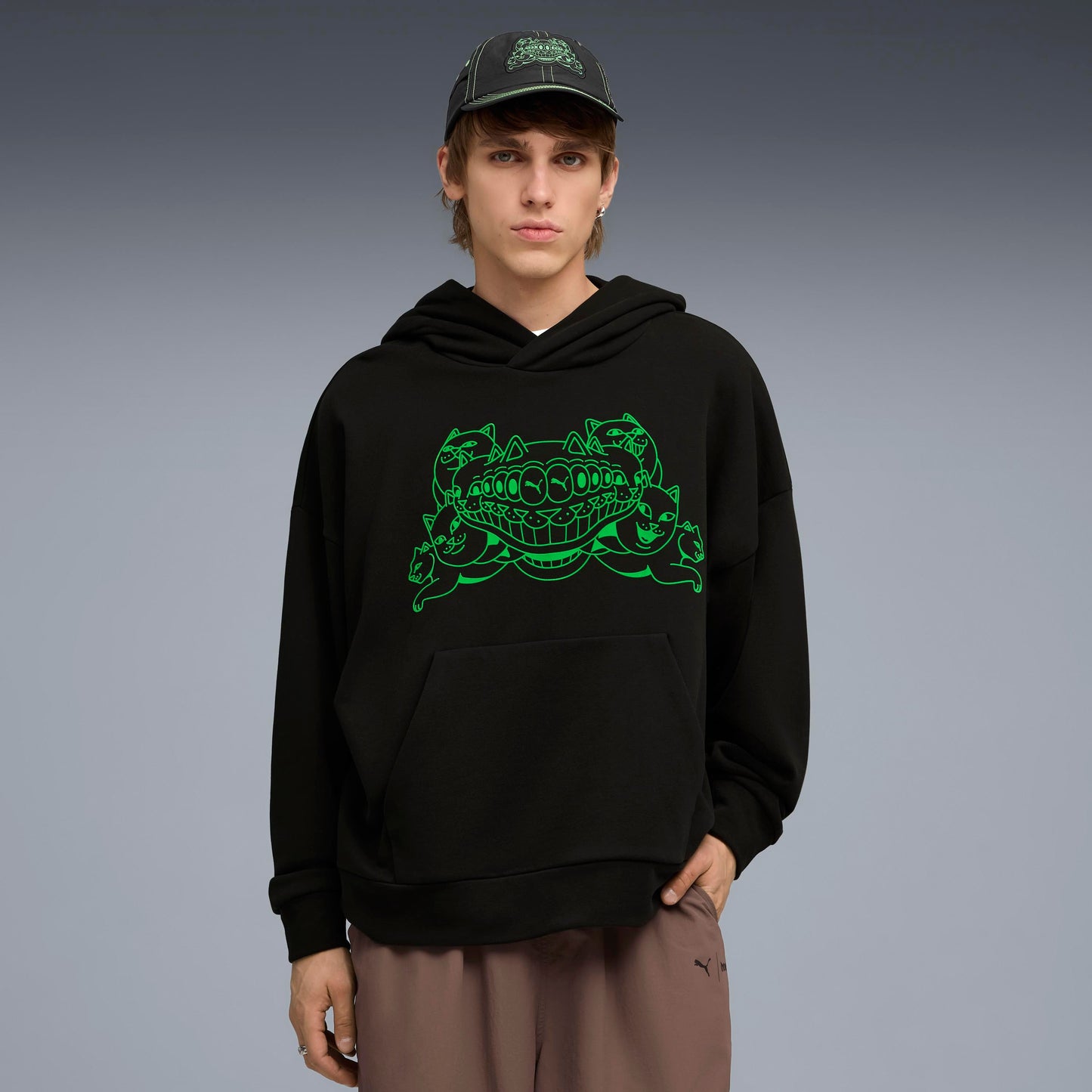 PUMA X RIPNDIP Boxy Graphic Hoodie (Puma Black)