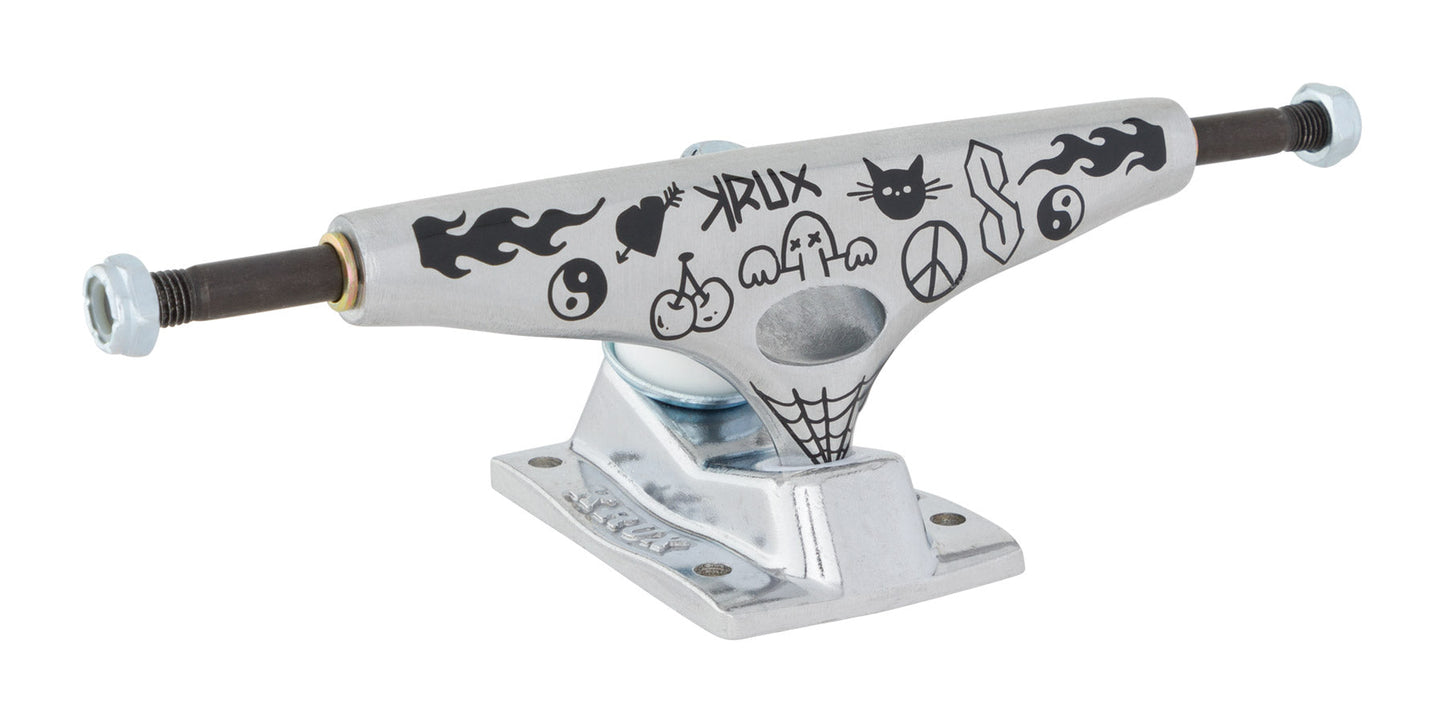 Krux K5 Doodle Silver Standard Skateboard Trucks - Bow Shock Marketplace