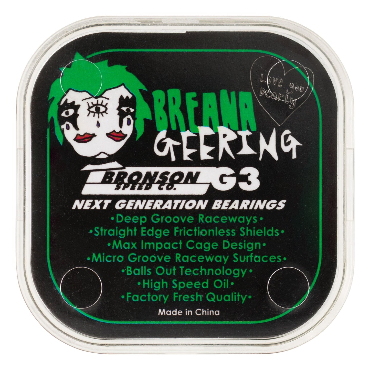 Bronson Speed Co. Breana Geering Pro G3 Skateboard Bearings (set of 8)