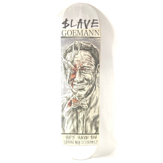 Slave Jon Goemann Hey! Have You Seen My Scissors? White/Grey/Black 8.125" Skateboard Deck