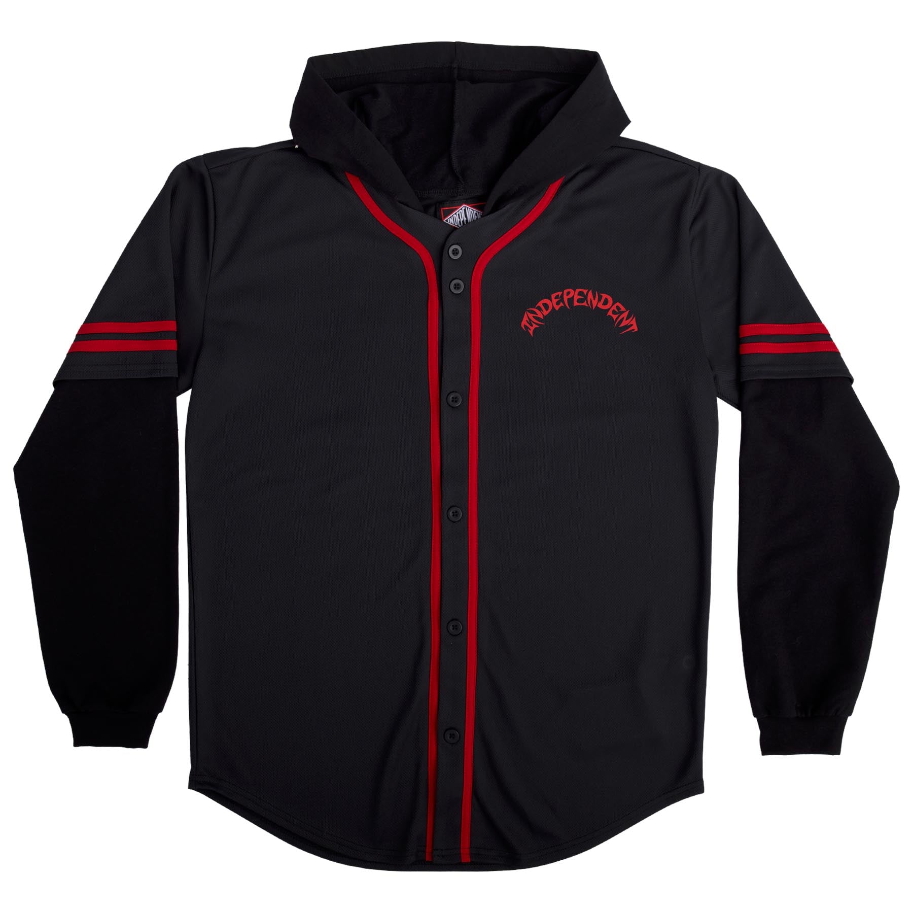 Independent Night Prowlers L/S Hooded Baseball Jersey Top Jacket - Bow Shock Marketplace