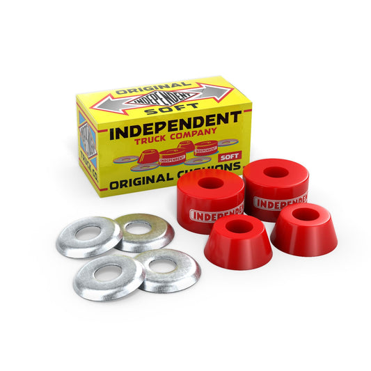 INDEPENDENT ORIGINAL CUSHIONS SOFT 90A RED SKATEBOARD TRUCK BUSHINGS - Bow Shock Marketplace