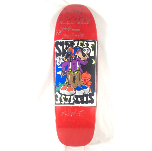 New Deal Siamese Signed Ed Templeton, Schmitt, Steve Douglas Blank Red/Black/White/Blue/Orange/Neon Size 9.75 Skateboard Deck