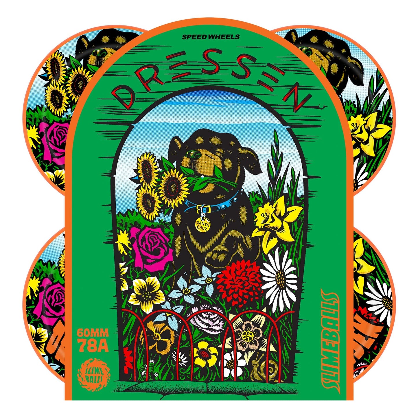 Slime Balls Eric Dressen Pup Reissue OG Slime Orange 60mm 78a Skateboard Wheels