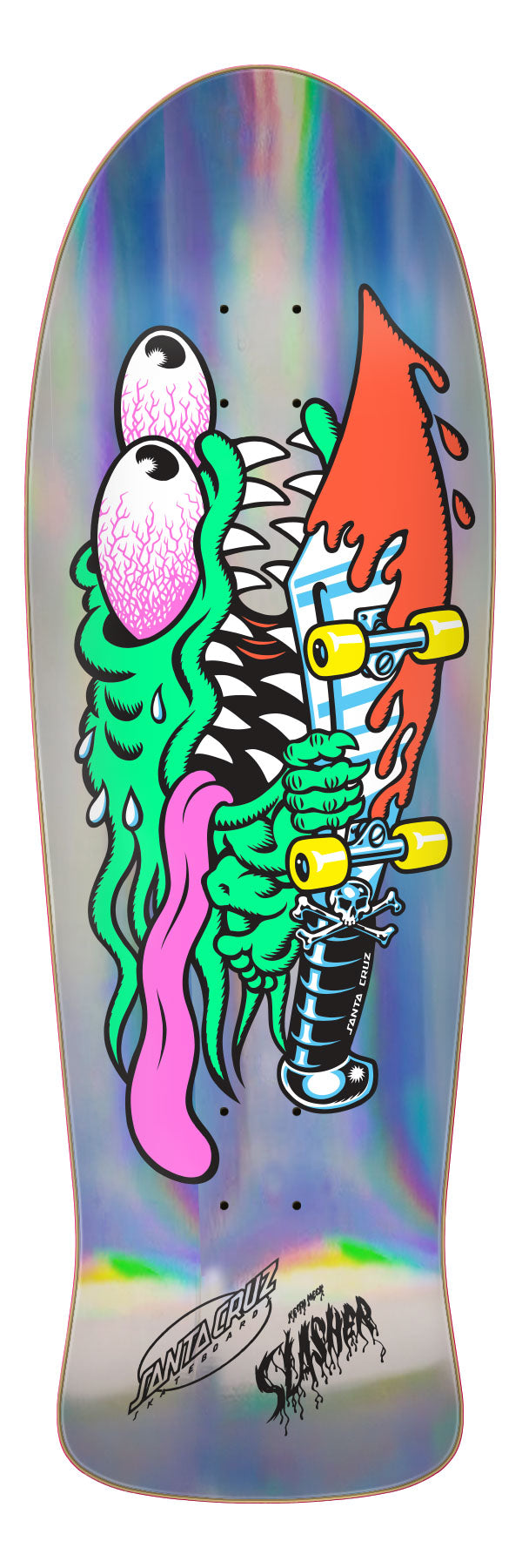 SANTA CRUZ SLASHER SILVER FOIL 10.1" SKATEBOARD DECK - Bow Shock Marketplace