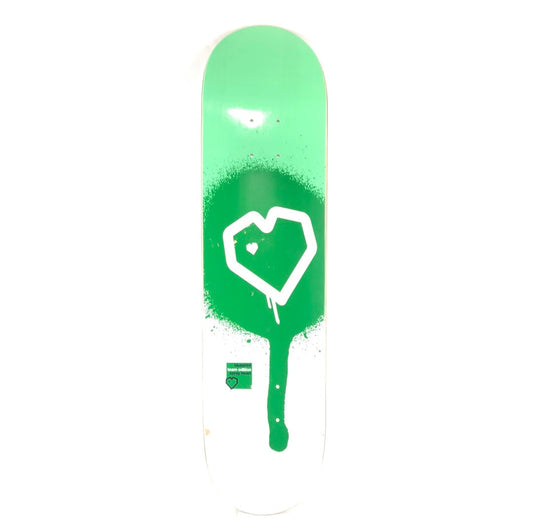 Blueprint Team Edition Spray Heart White/Green Size 7.75 Skateboard Deck