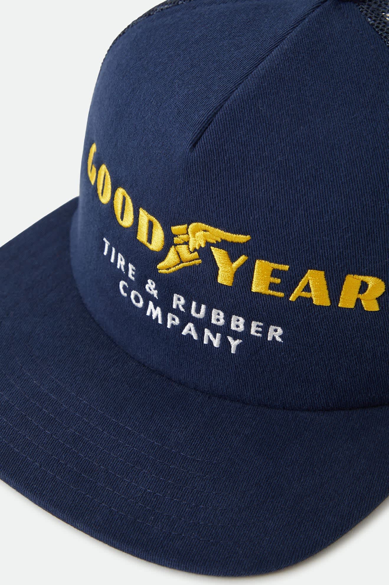 Brixton Goodyear Service Mp Navy Trucker Snapback Hat