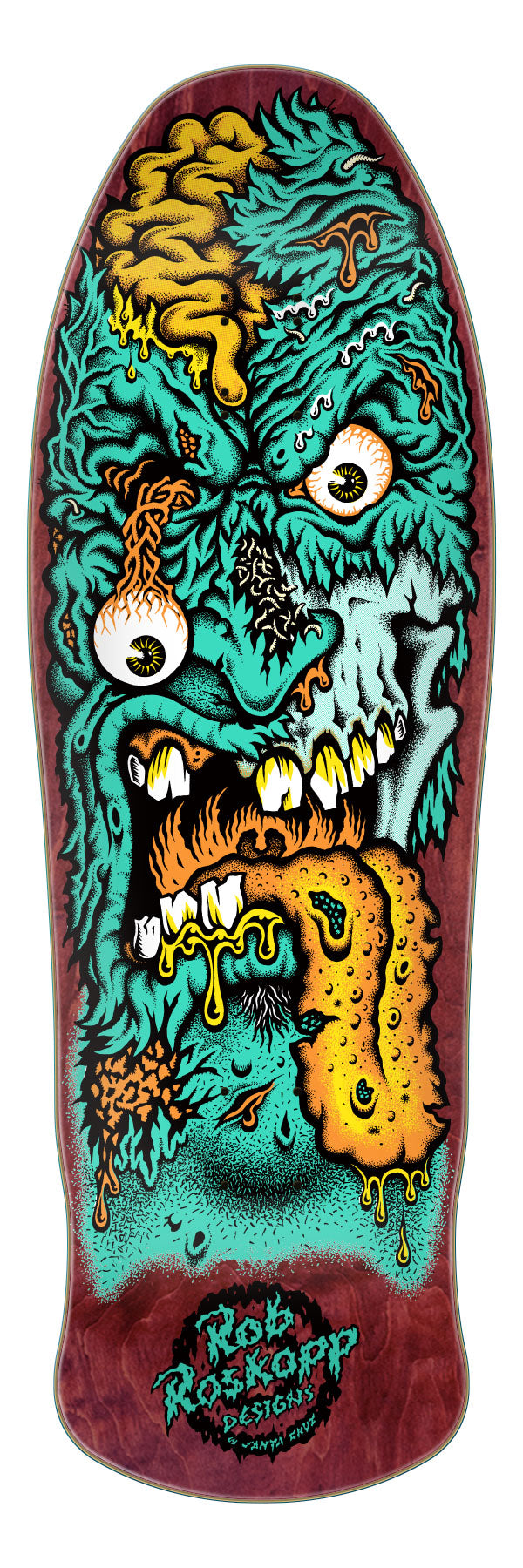 **Pre-Order** Santa Cruz Roskopp Face 2 Burgundy Stain 9.9" Skateboard Deck - Bow Shock Marketplace