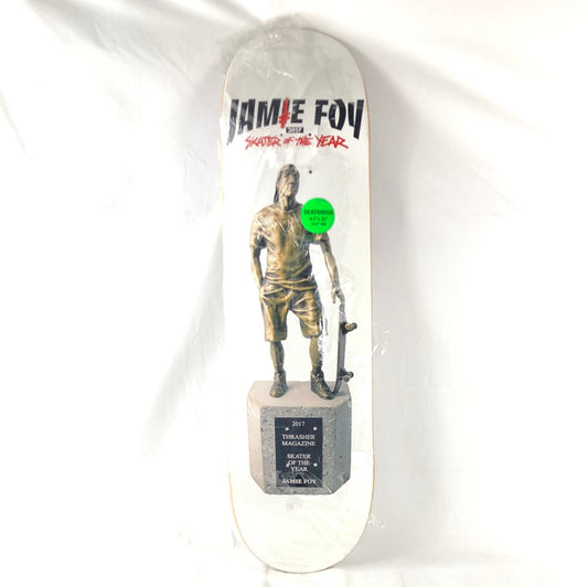Deathwish Jamie Foy Skater Of The Year Trophy 2017 White/Black 8.5" Skateboard Deck