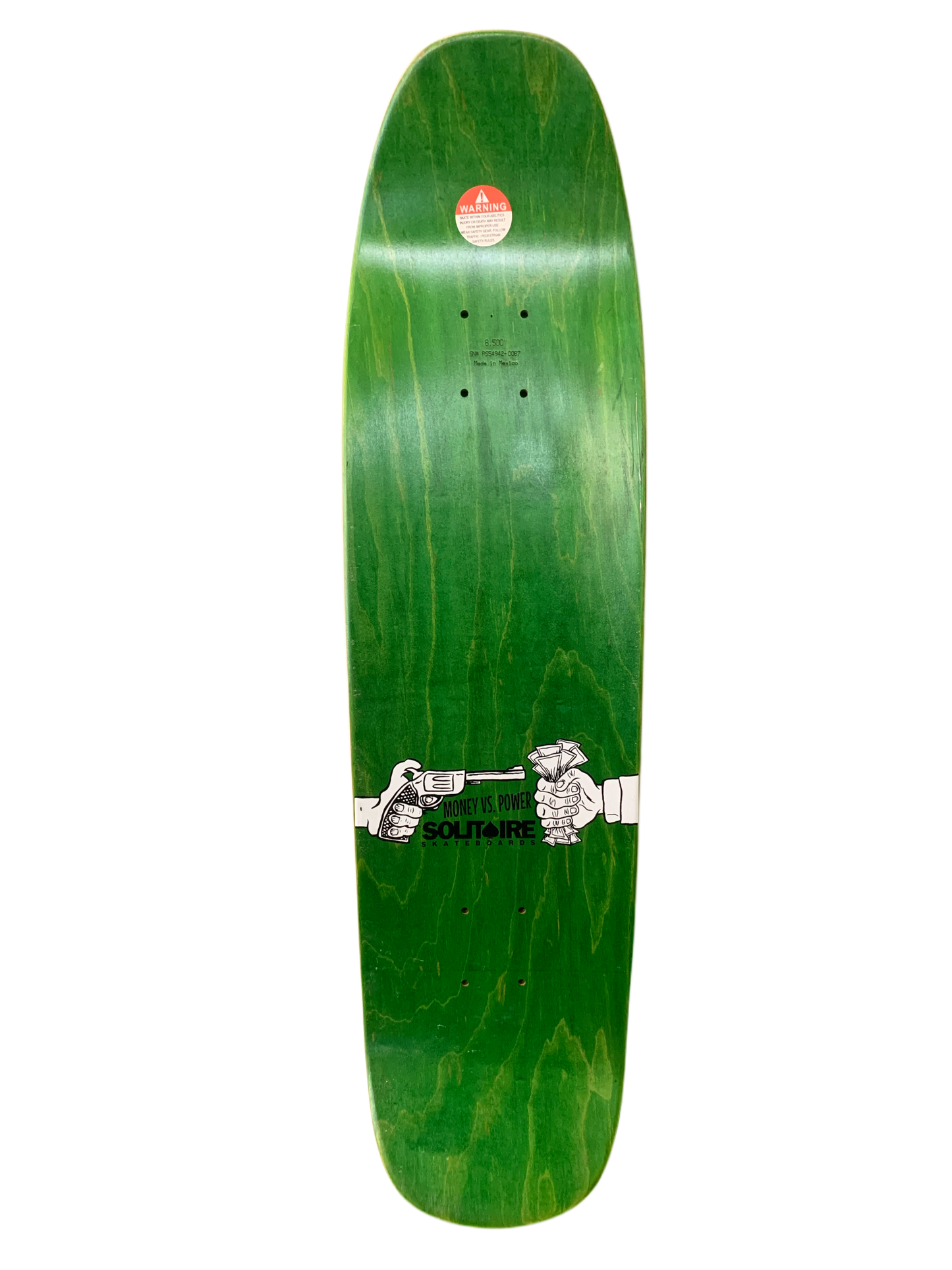 Solitaire Skateboards Money vs Power 8.5" Classic Skateboard Deck