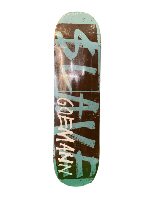 Slave Jon Goemann Logo Deck Brown/Blue 8.125" Classic Skateboard Deck