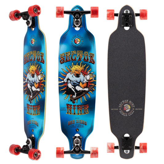 Sector Nine 9er Mini Fractal 34" X 8.7" Longboard Complete Skateboard