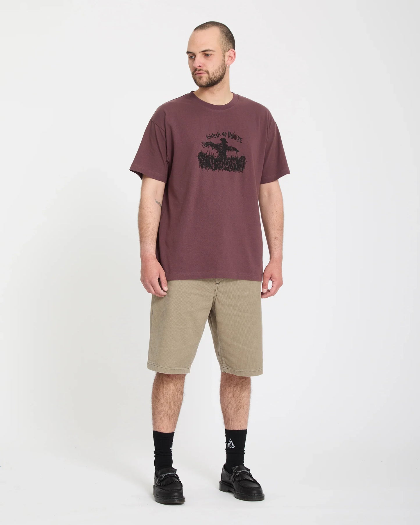 Volcom Freazy Loose Elastic Waist 22" Light Khaki Shorts