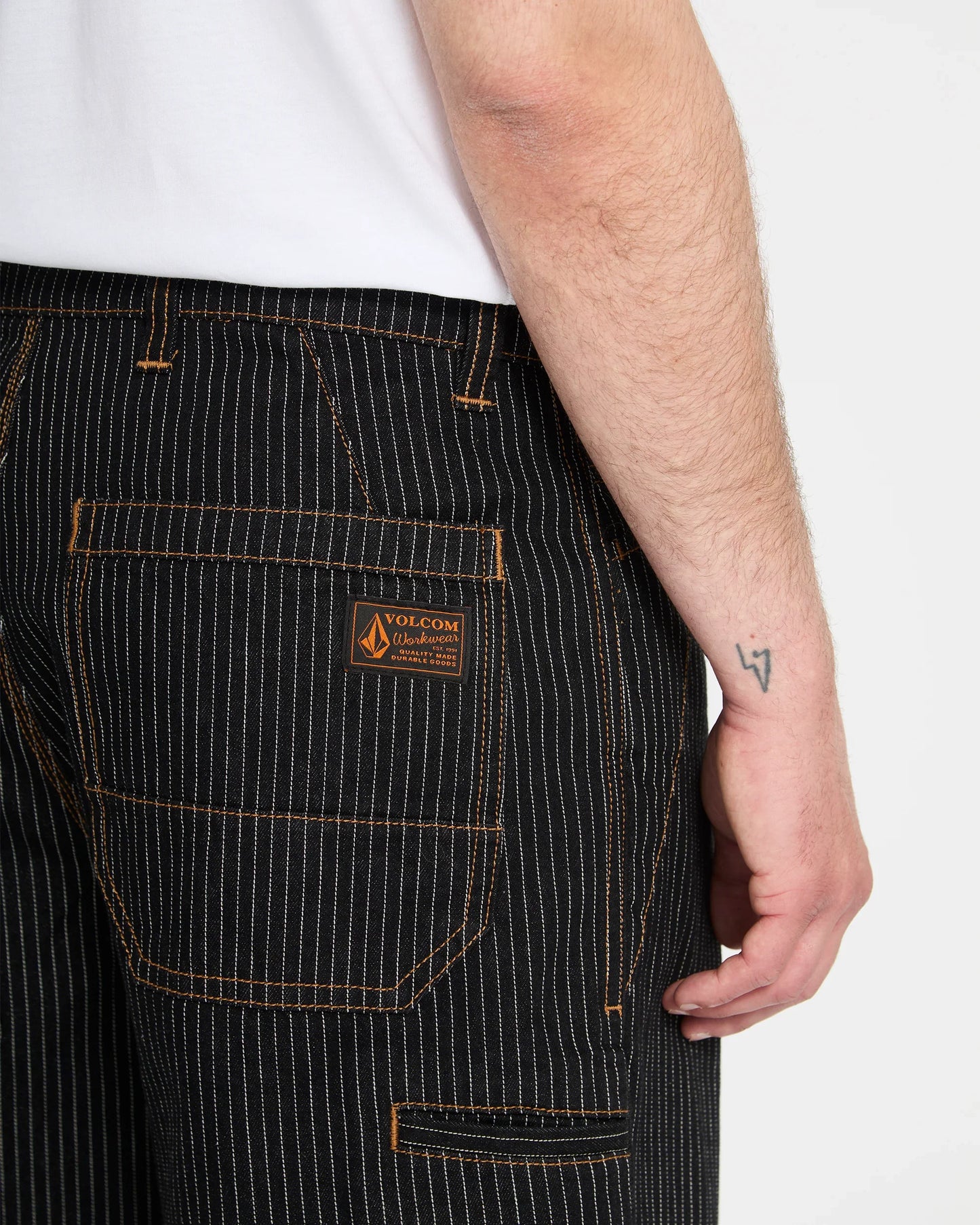 Volcom Dialed Work Pant Black Stripe Pants
