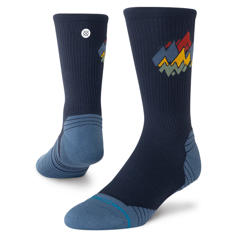 Stance Peaks Ribbed Light Crew Navy Socks