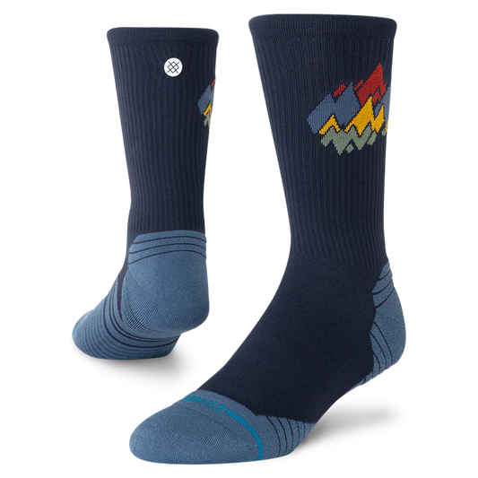 Stance Peaks Ribbed Light Crew Navy Socks