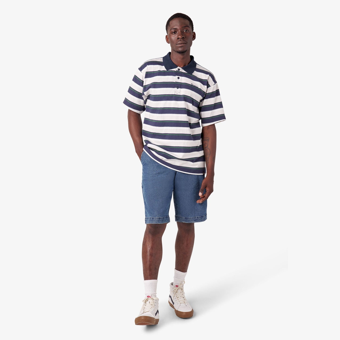 Dickies Skateboarding Guy Mariano Short Sleeve Polo Shirt - Guy Mariano Stripe - Bow Shock Marketplace