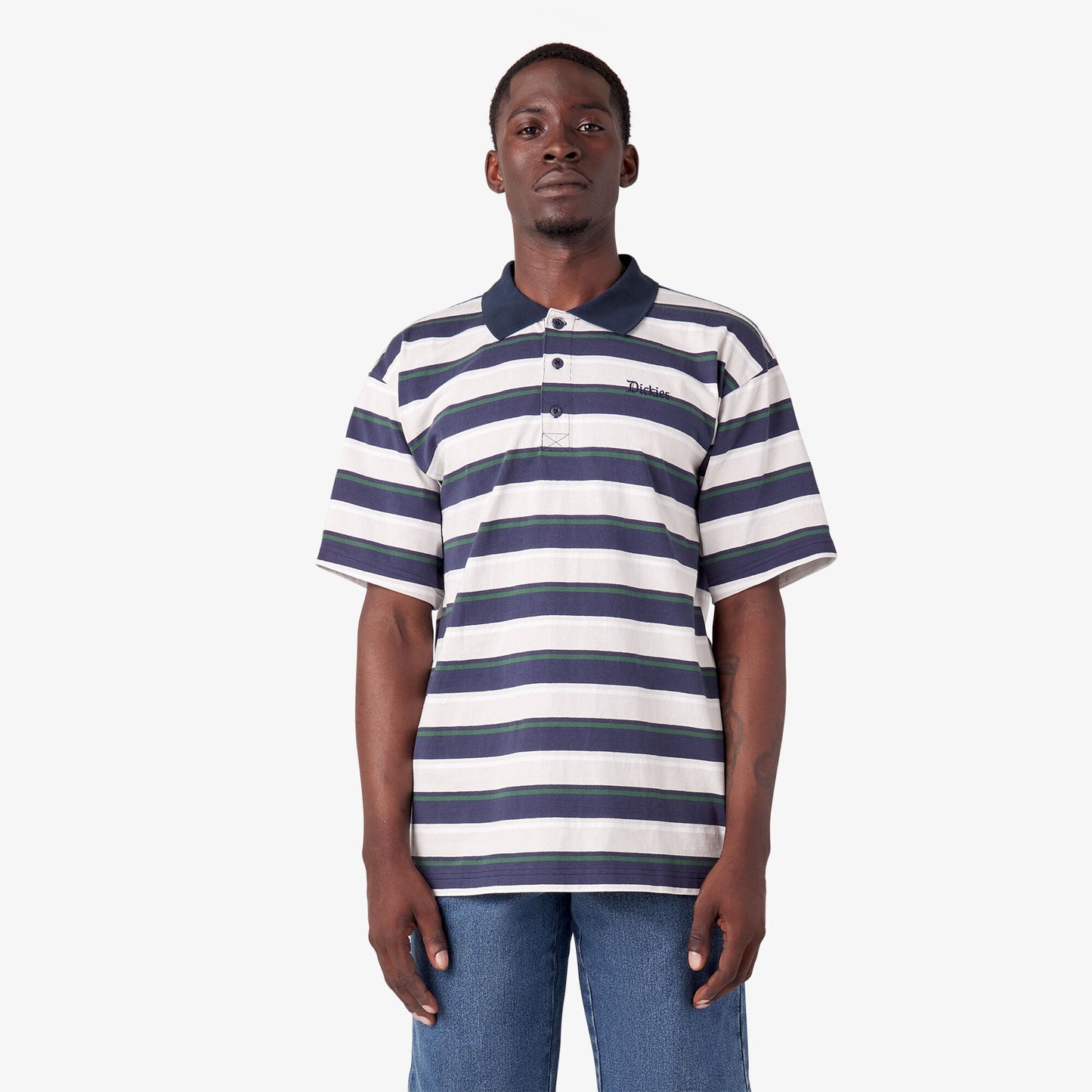 Dickies Skateboarding Guy Mariano Short Sleeve Polo Shirt - Guy Mariano Stripe - Bow Shock Marketplace