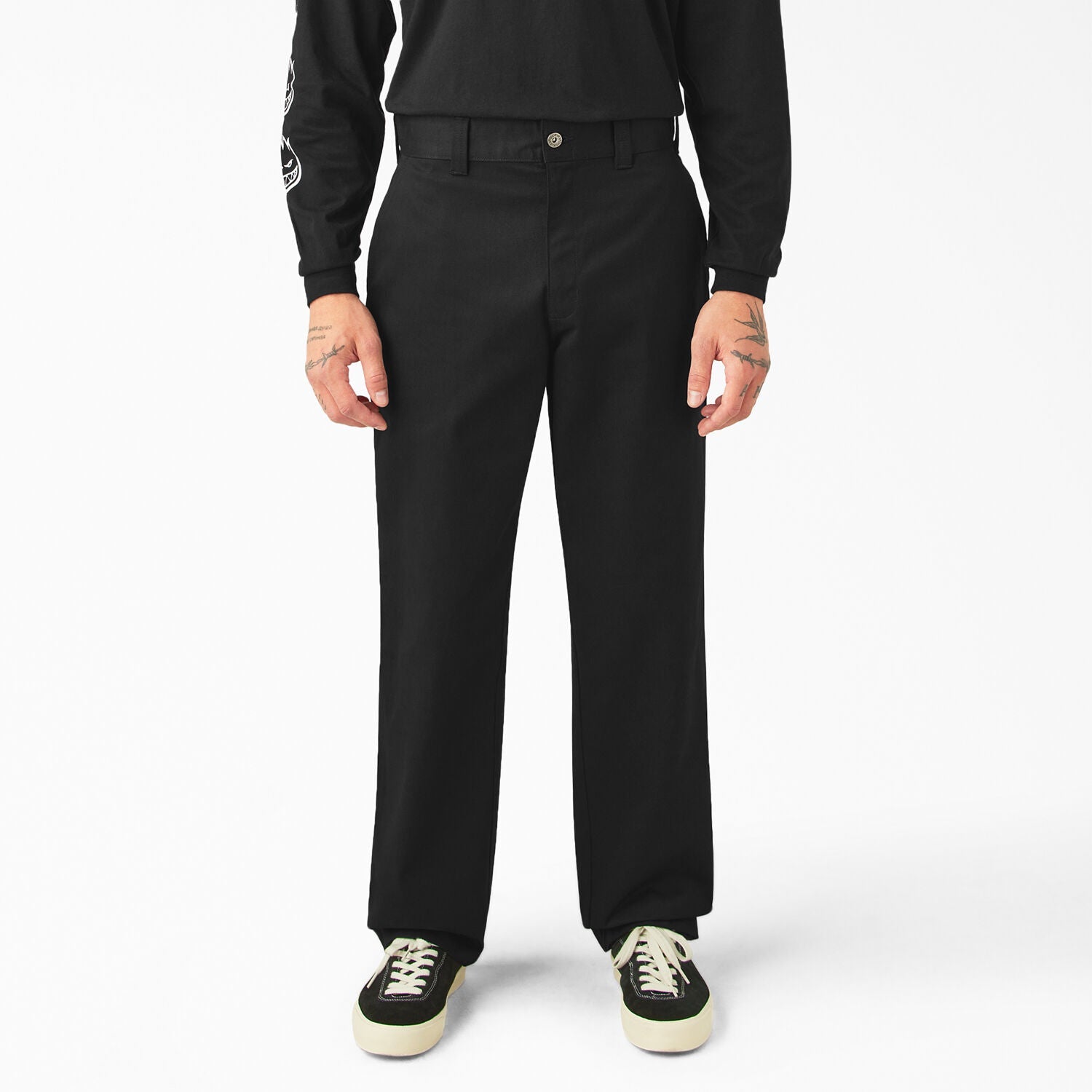Dickies X Spitfire Twill Flannel Cuff Pants - Black - Bow Shock Marketplace