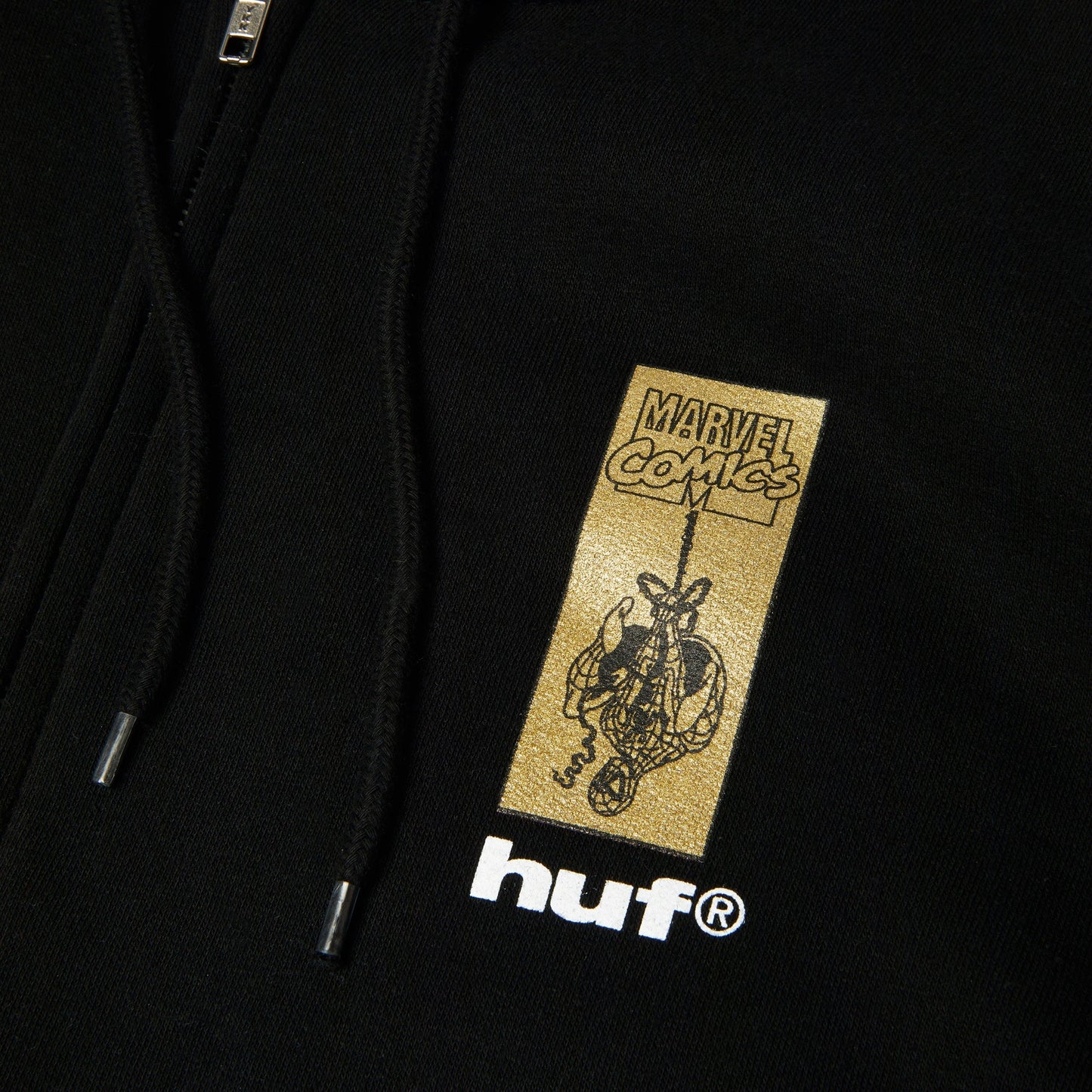 HUF x Marvel Spider-Man Arachknight FZ Hoodie - Black - Bow Shock Marketplace