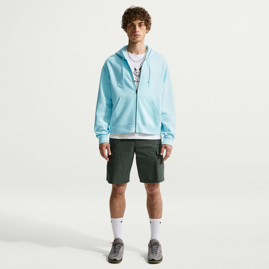Nike SB Embroidered Essential Glaciar Blue/White Zip Up Hooded Sweatshirt