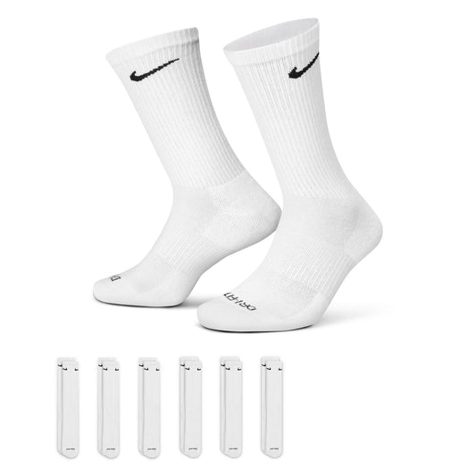 Nike Everyday Plus Cushioned White/Black 6 Pack Crew Socks - Bow Shock Marketplace