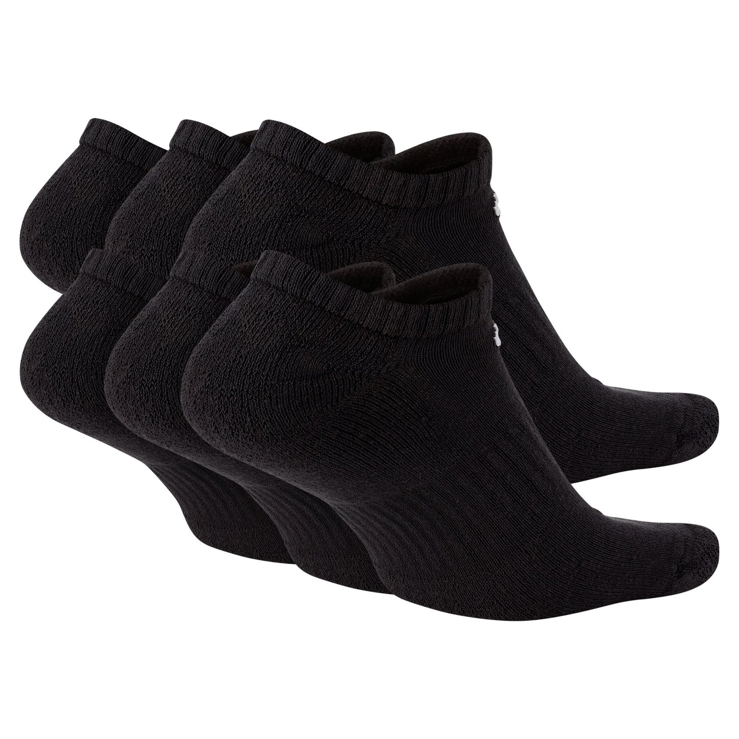 Nike Everyday Plus Cushioned Black/White 6 Pack No Show Socks