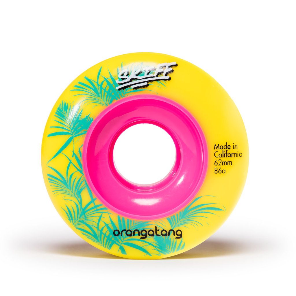 Orangatang Skiff 62mm 86a Longboard Wheels - Yellow (Set of 4) - Bow Shock Marketplace