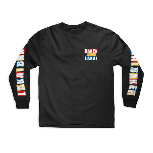 Lakai Baker Stacked Long Sleeve Tee - Black - Bow Shock Marketplace