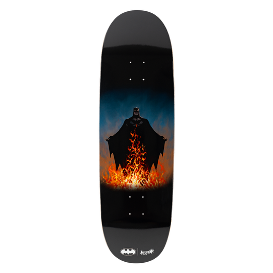 Welcome x Batman Bat Flames on Boline 2.0 Deck - 9.5″ Black - Bow Shock Marketplace