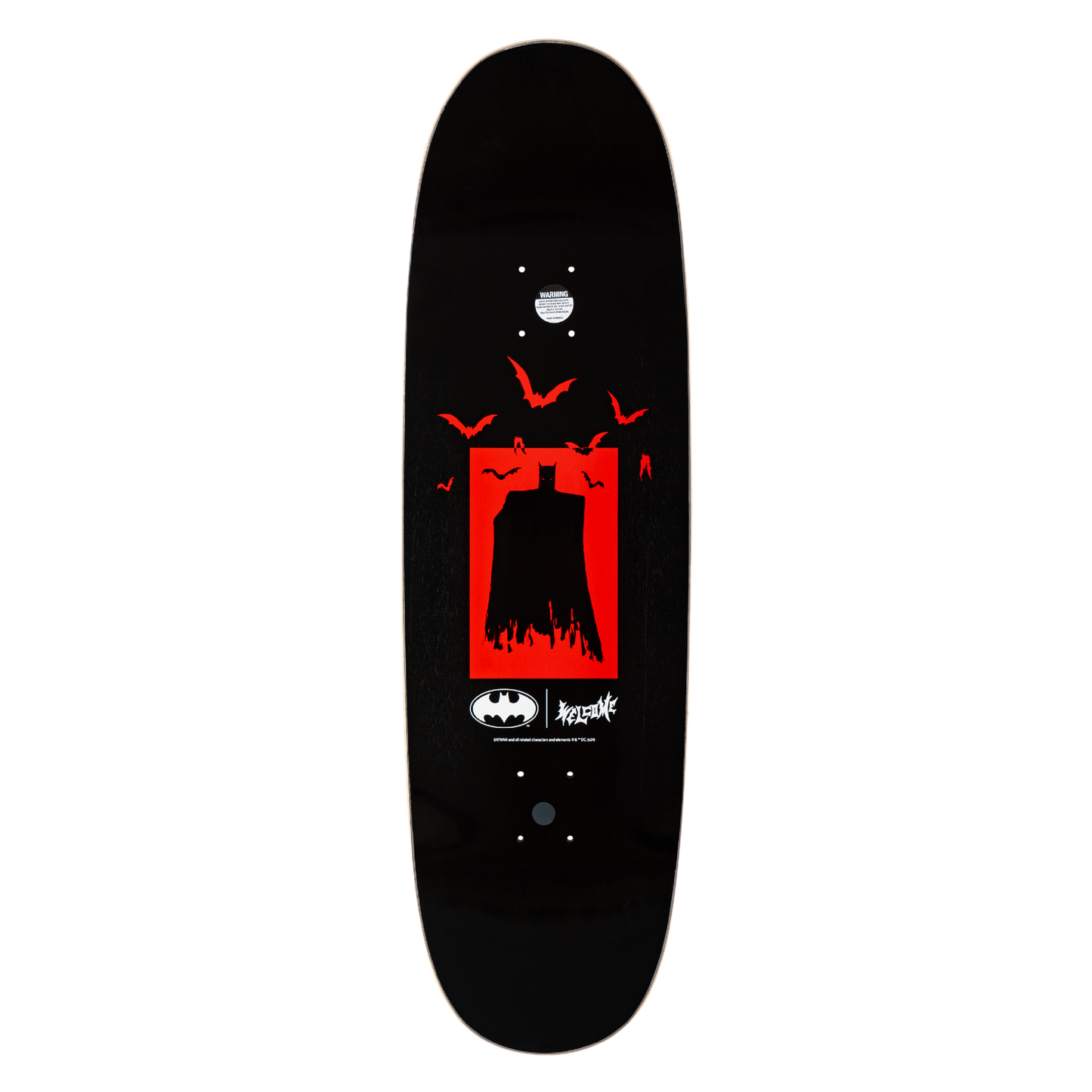 Welcome x Batman Bat Flames on Boline 2.0 Deck - 9.5″ Black - Bow Shock Marketplace