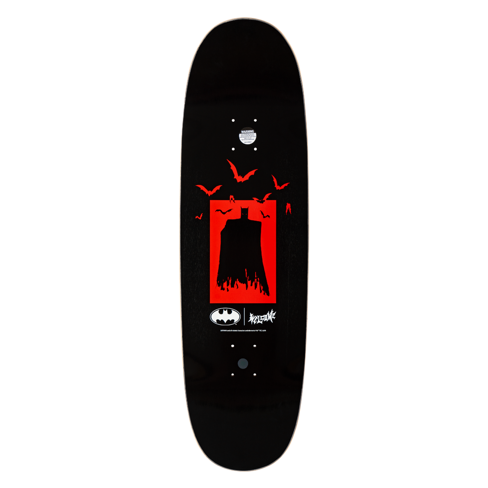 Welcome x Batman Bat Flames on Boline 2.0 Deck - 9.5″ Black - Bow Shock Marketplace