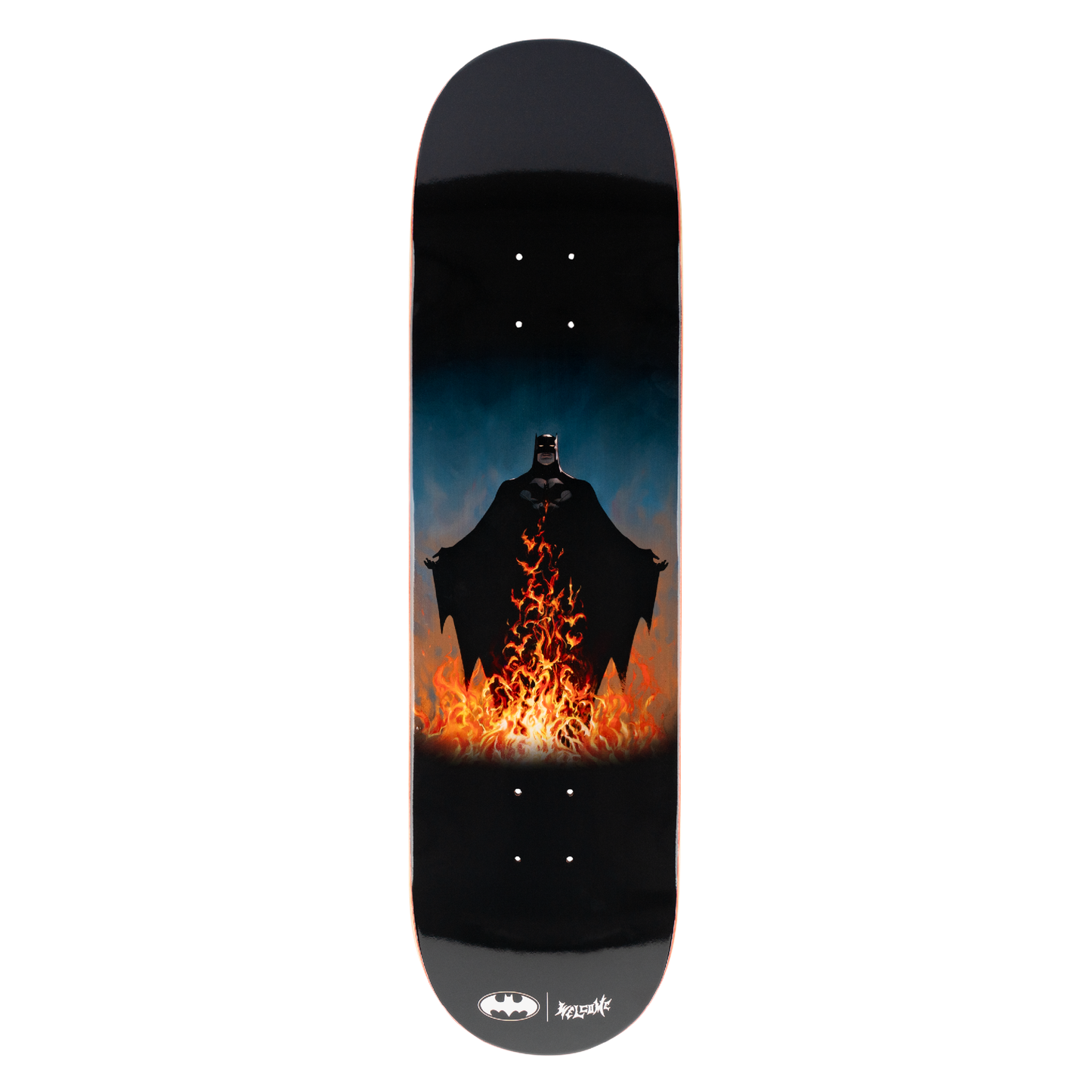 Welcome x Batman Bat Flames on Popsicle Deck - 8.5″ Black - Bow Shock Marketplace