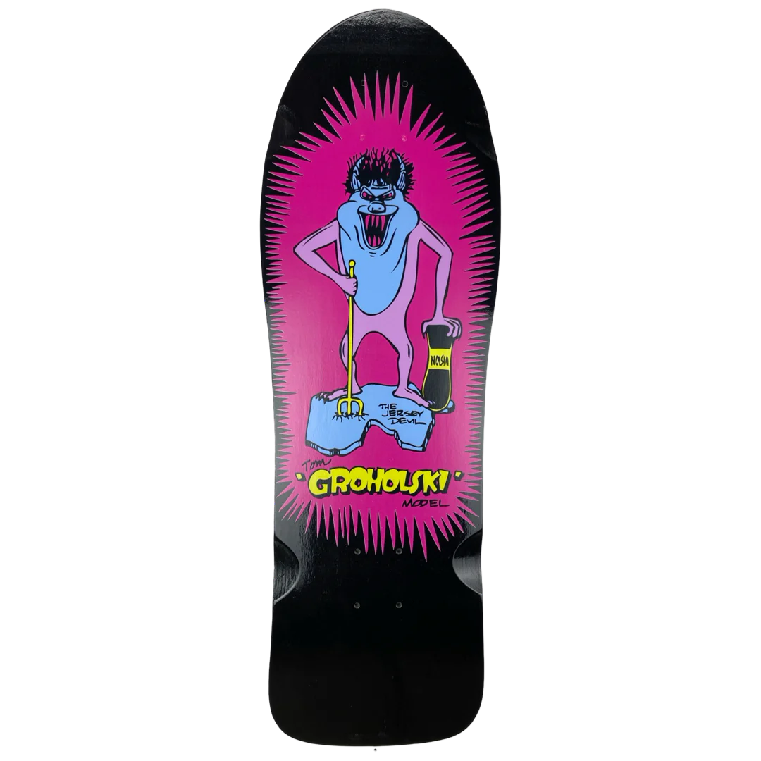 Vision Groholski Jersey Devil Skateboard Deck - 9.5" Black Dip - Bow Shock Marketplace