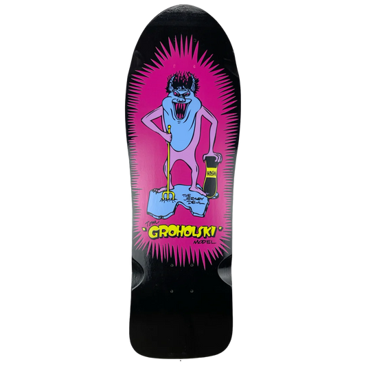 Vision Groholski Jersey Devil Skateboard Deck - 9.5" Black Dip - Bow Shock Marketplace