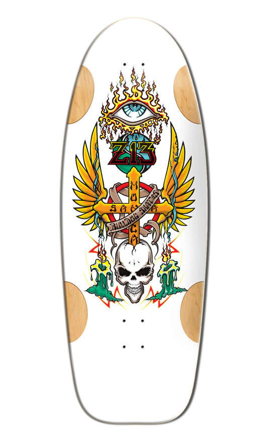 BullDog Designs "Z-13" 11.875" White Formica Skateboard Deck - Bow Shock Marketplace