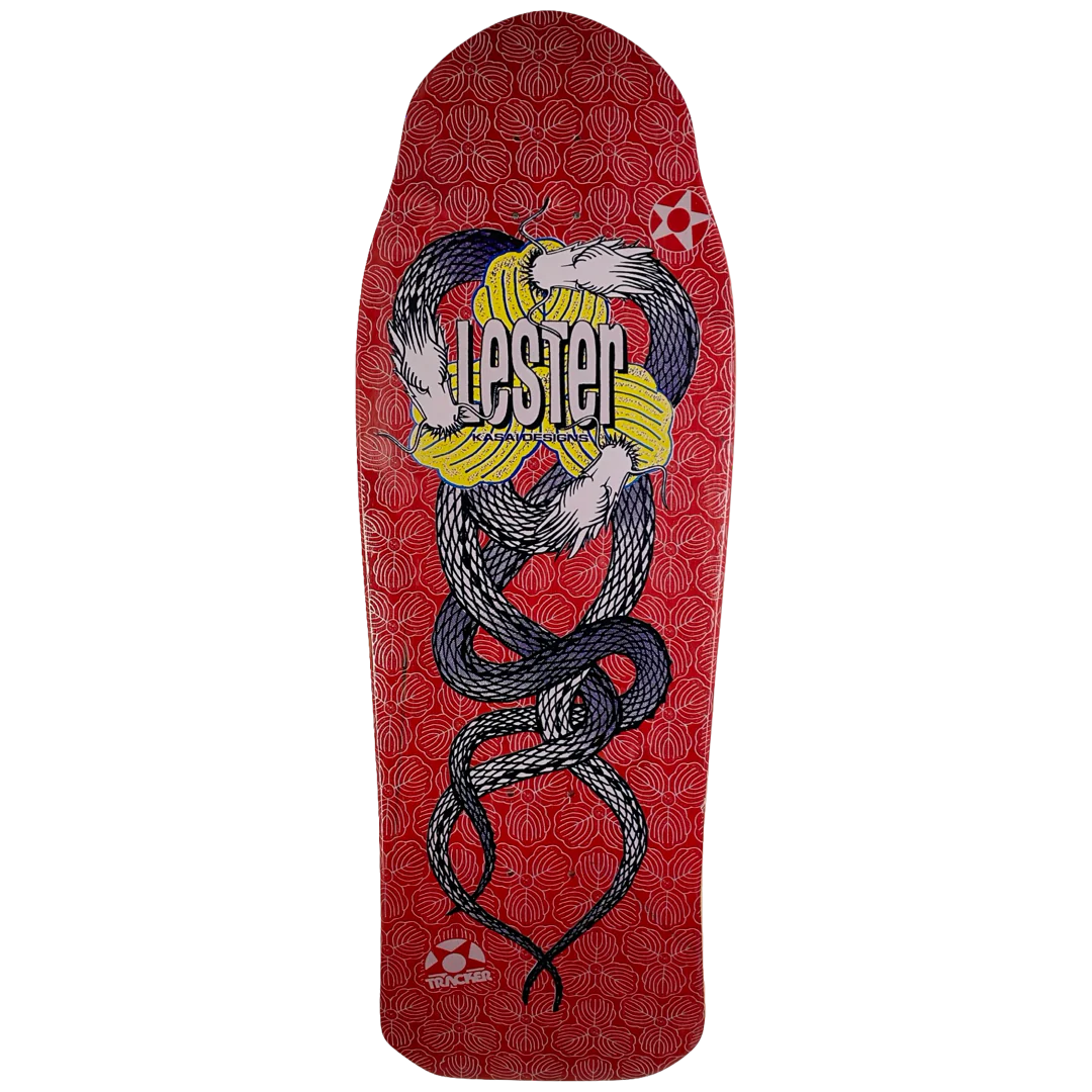 Tracker Lester Kasai Twin Dragon Deck - 10.5" Red Stain - Bow Shock Marketplace