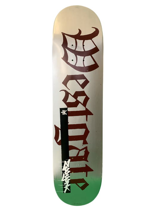 Zoo York Brandon Westgate Olde English Silver/Maroon 7.6" Classic Skateboard Deck