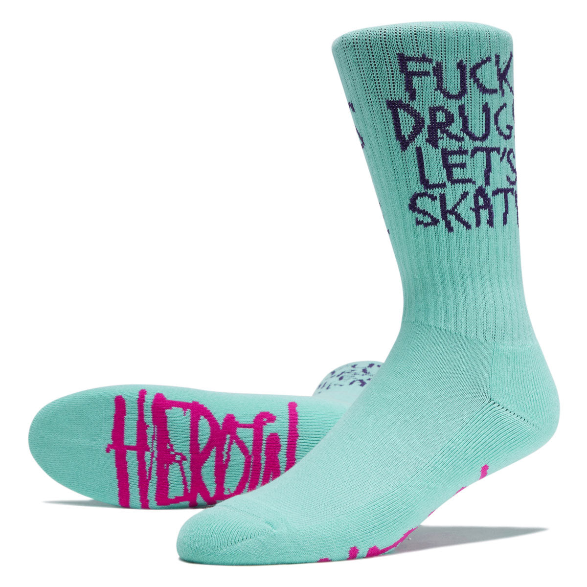 Heroin F Drugs Let'S Skate (Green) Socks