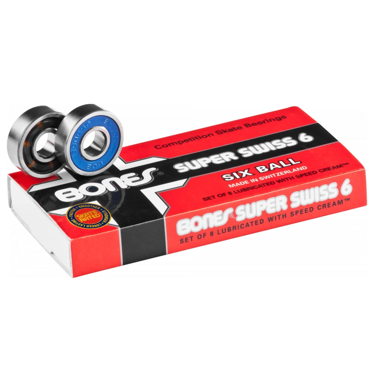 Bones Super Swiss 6 Ball Skate Bearings (Set of 8) - Bow Shock Marketplace