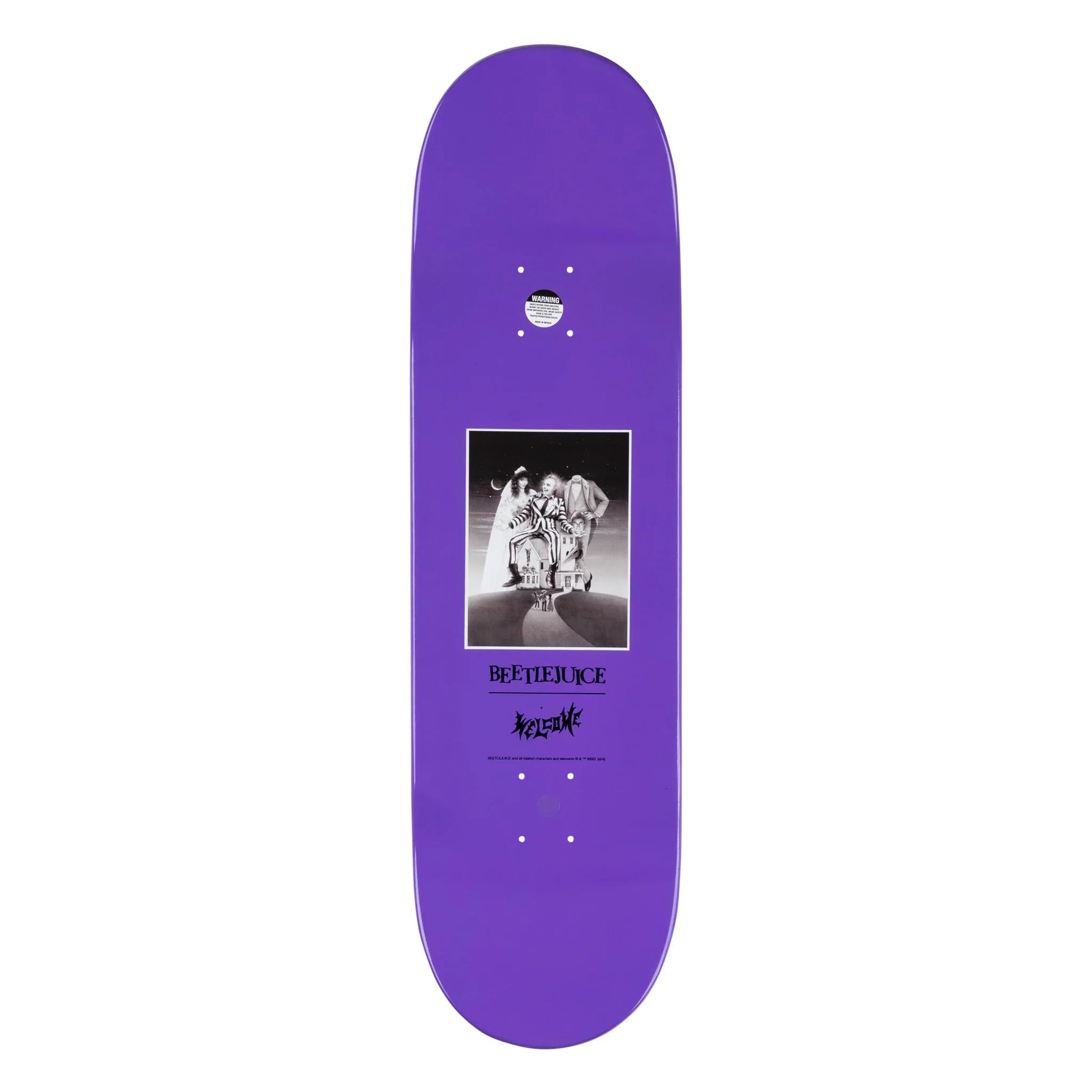 Welcome x Beetlejuice Showtime on Popsicle Deck - 8.5″ Black/Purple Dip - Bow Shock Marketplace