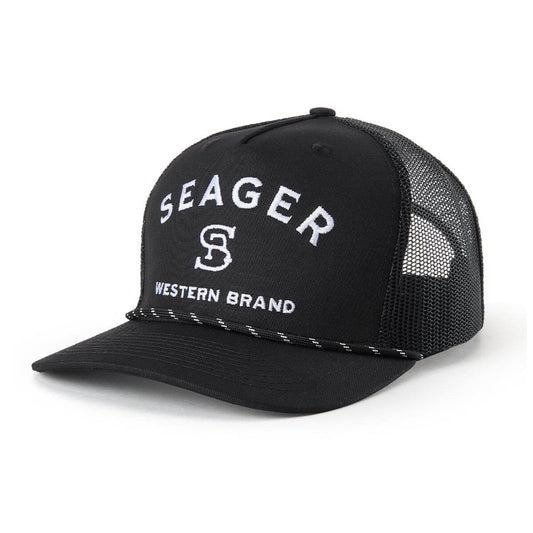 Seager Branded Black Trucker Snapback Hat