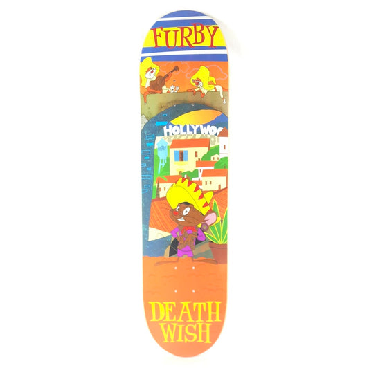 Deathwish Furby Mouse in a Sumbrero  Orange/Yellow/Red/Blue/Multi Color Size 8" Skateboard Deck