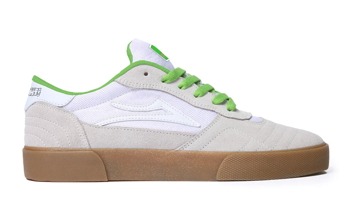 Lakai Shoes Cambridge SMU - White/UV Green Suede - Bow Shock Marketplace