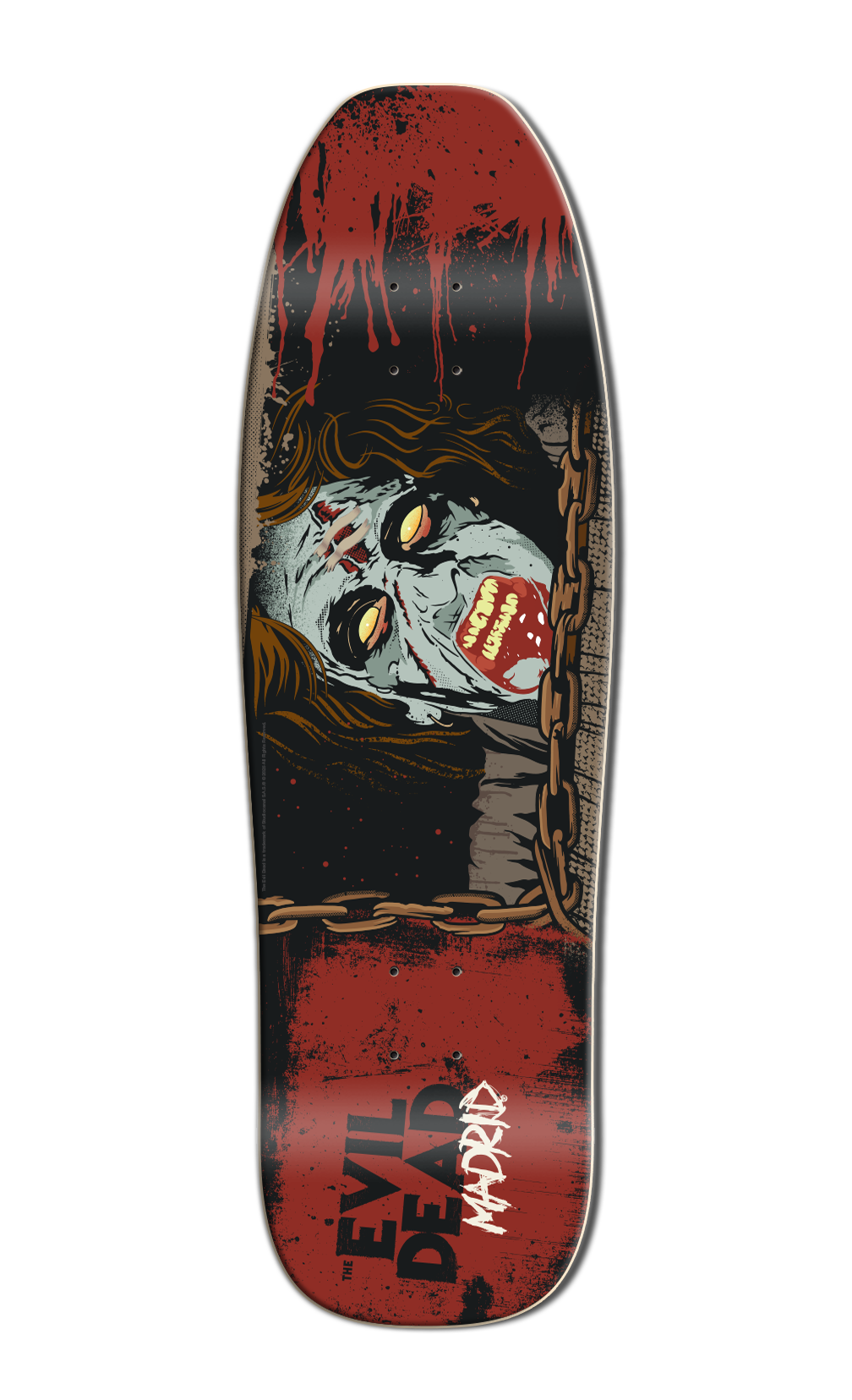 The Evil Dead X Madrid 45th Anniversary Cellar 9.5" Skateboard Deck