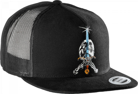 Powell Peralta Skull and Sword Black Trucker Hat